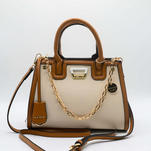 ALDO HAND BAG White Brown (2)