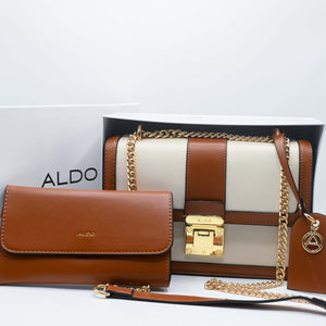 ALDO HAND BAG White Brown