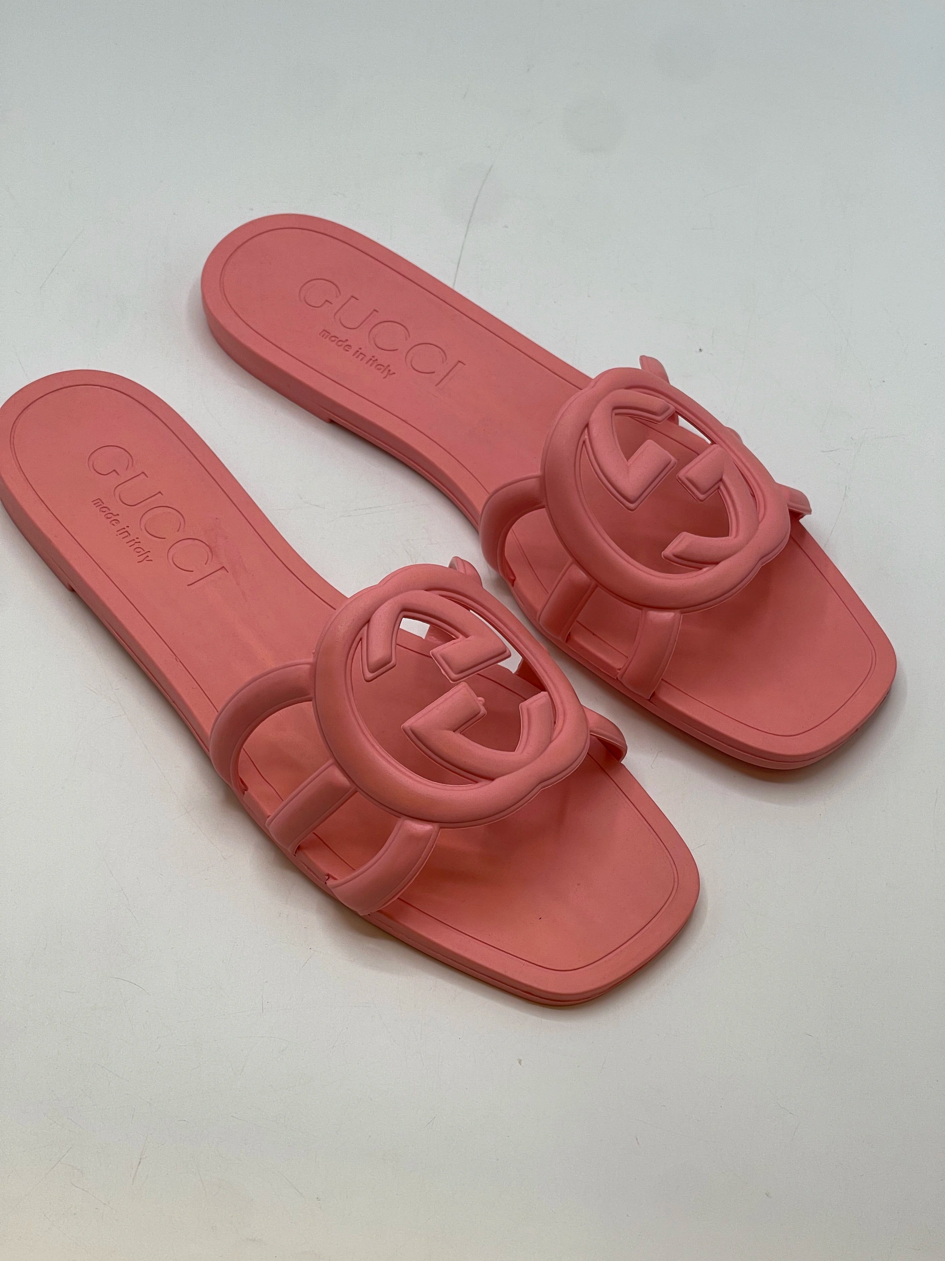 Pink Leather Gucci Pink Slipper GG Slippers Pink – BAGGO WORLD