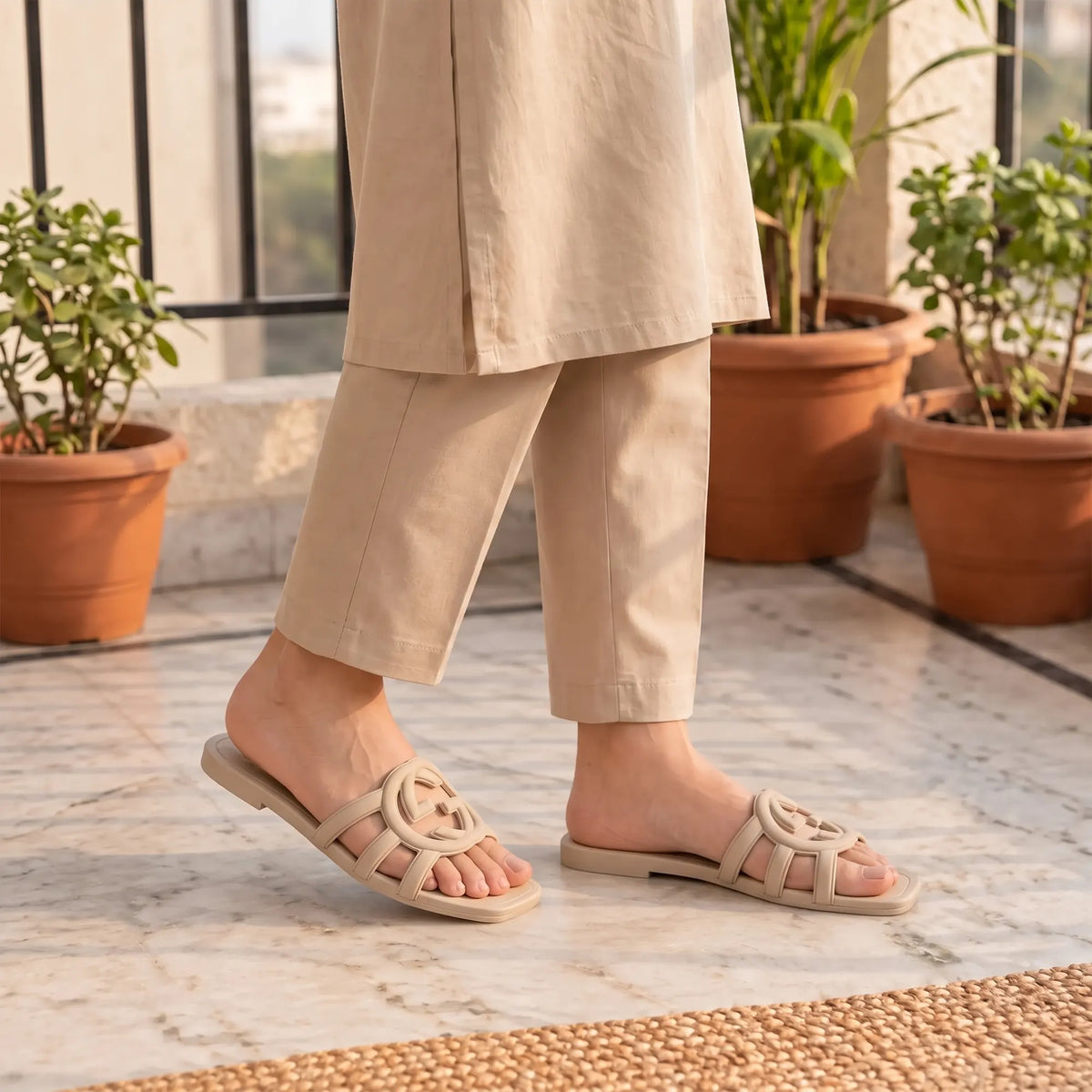 GG slippers - Beige