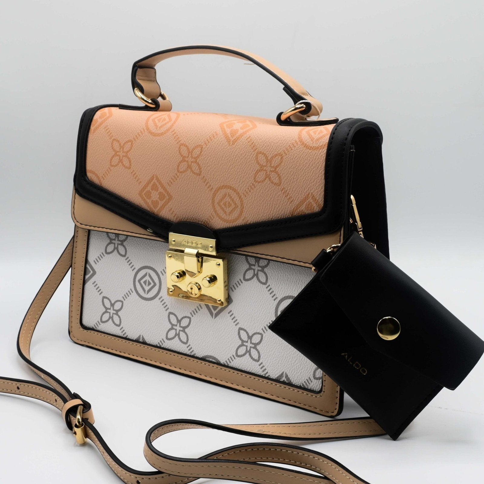 ALDO HAND BAG Camel White (3)