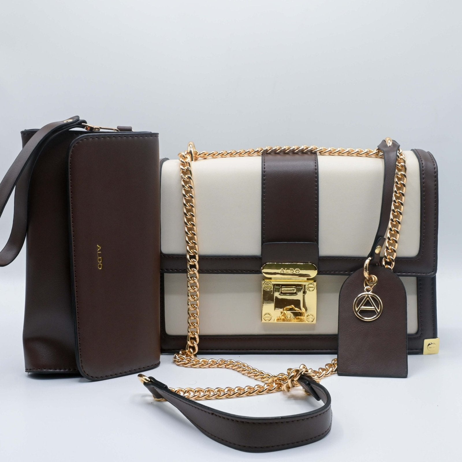 ALDO HAND BAG Off-White Brown (3)