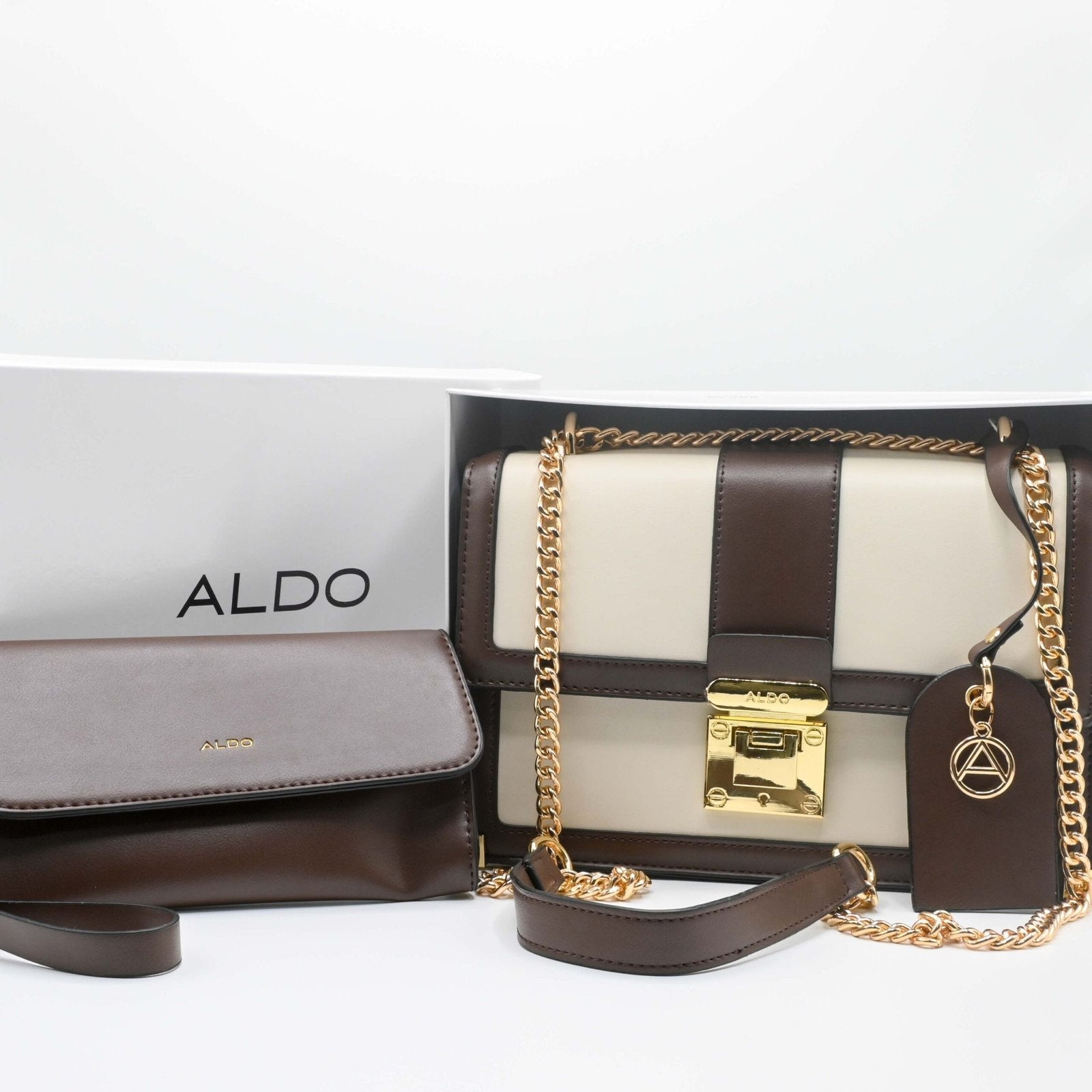 ALDO HAND BAG Off-White Brown