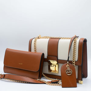ALDO HAND BAG White Brown (2)