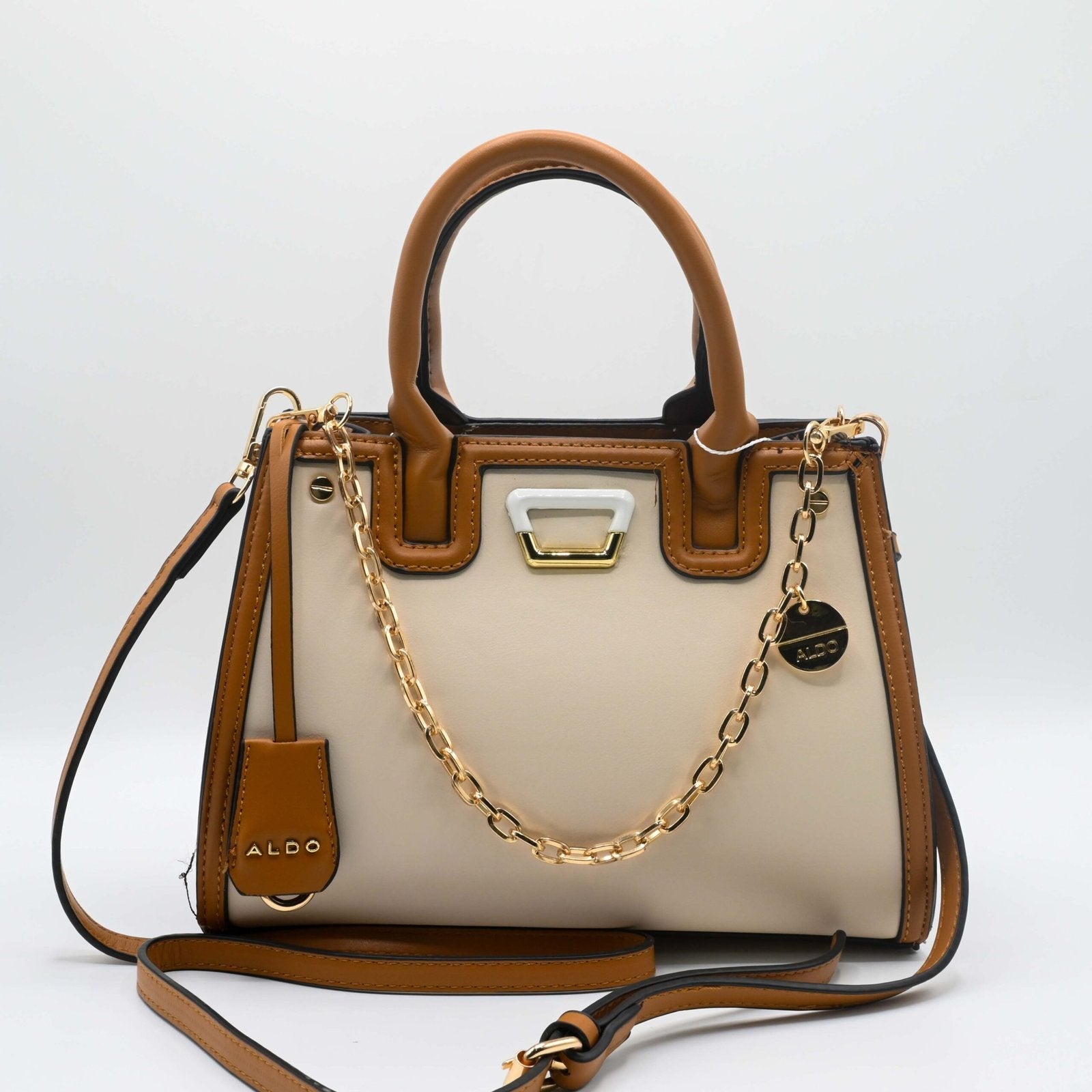 ALDO HAND BAG White Brown (2)