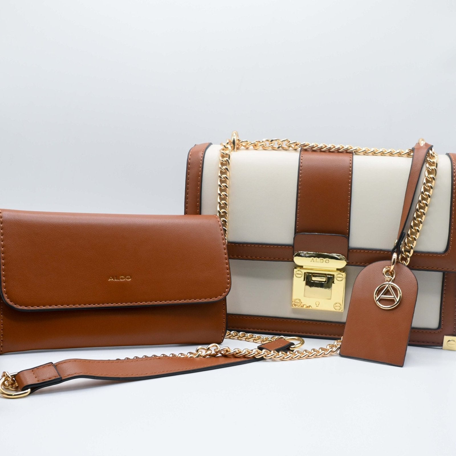 ALDO HAND BAG White Brown (3)