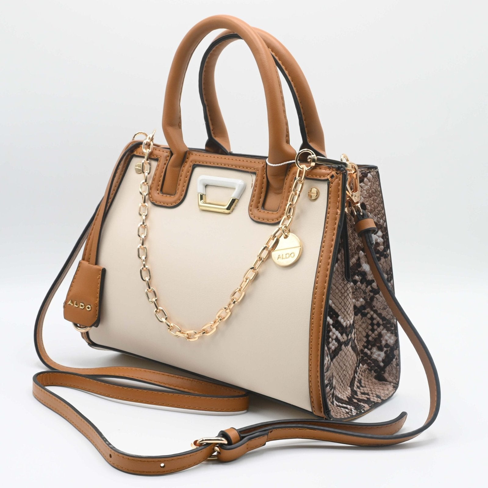 ALDO HAND BAG White Brown (3)