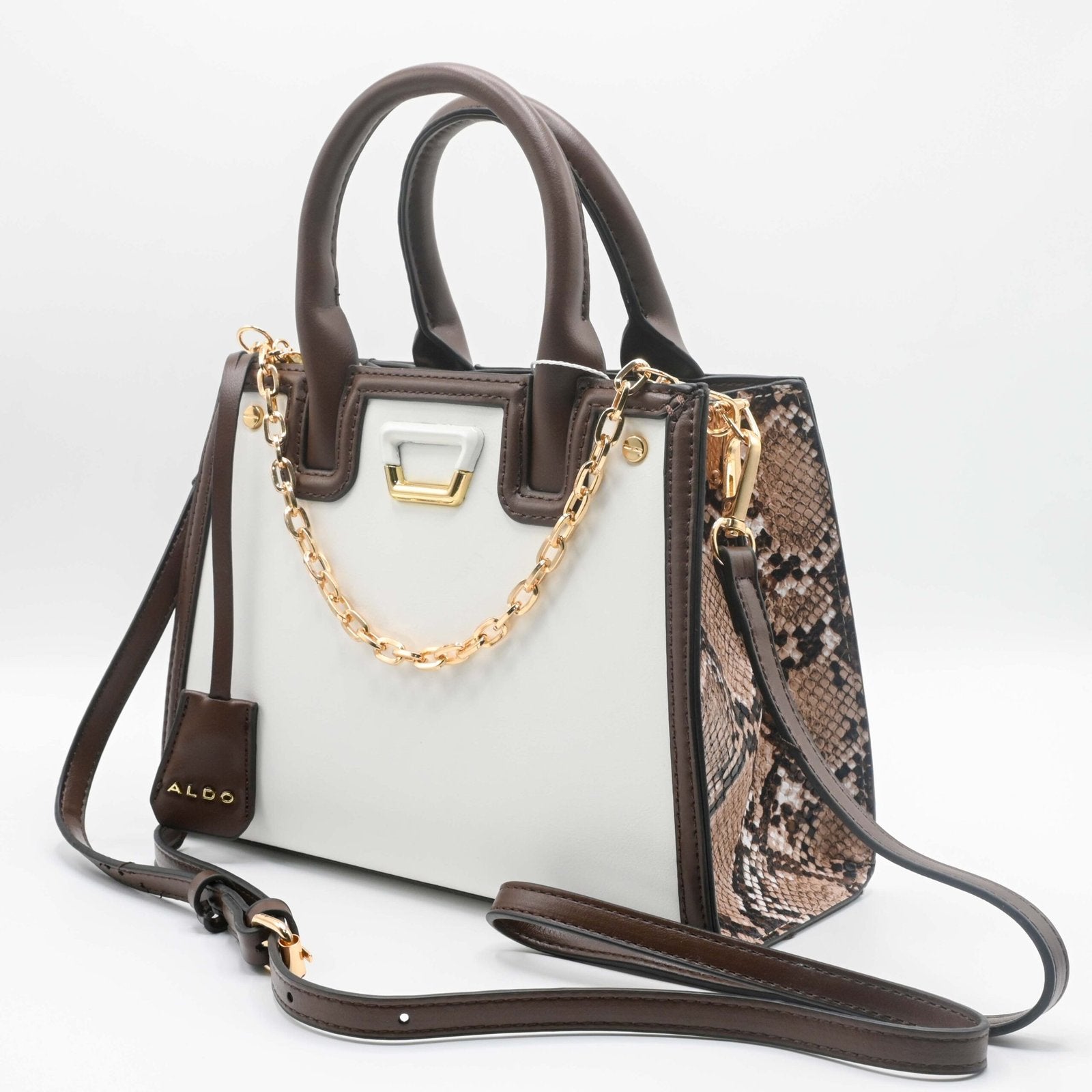 ALDO HAND BAG White Dark Brown (3)