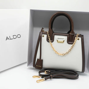 ALDO HAND BAG White Dark Brown