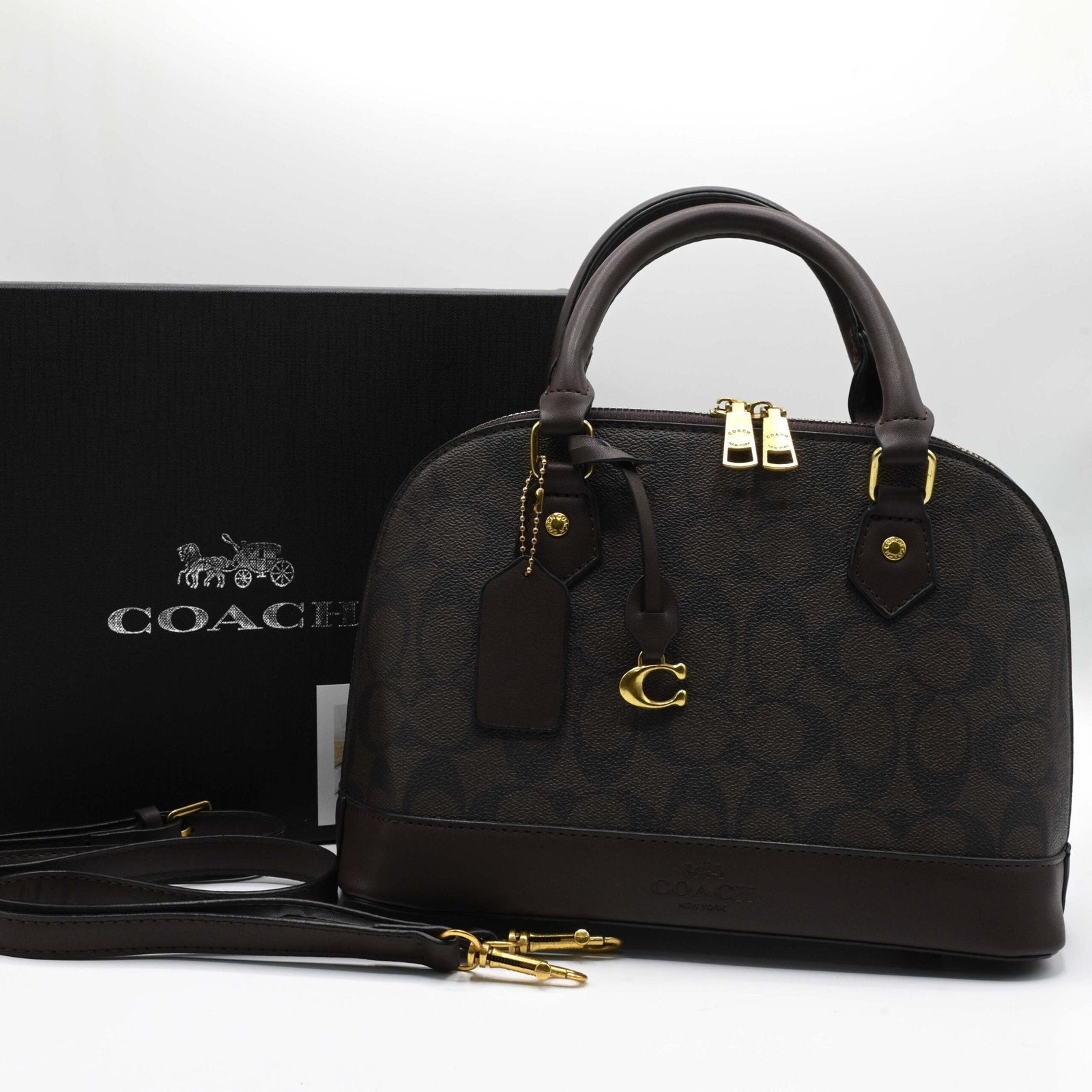 Coach Handbag Dark Brwon