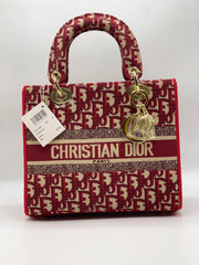 LADY DI HAND BAG - Red Oblique