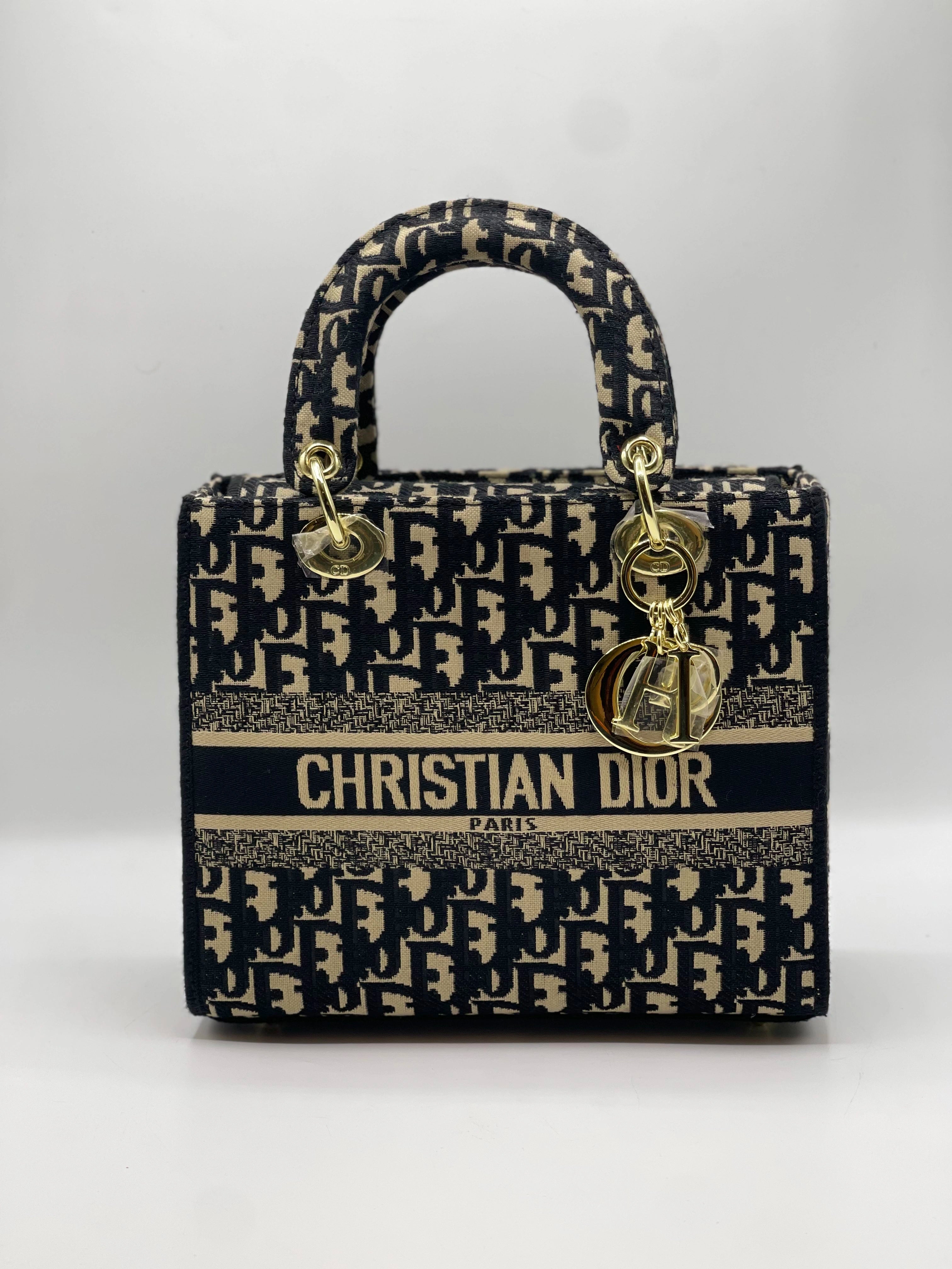 LADY DI HAND BAG - Black Oblique