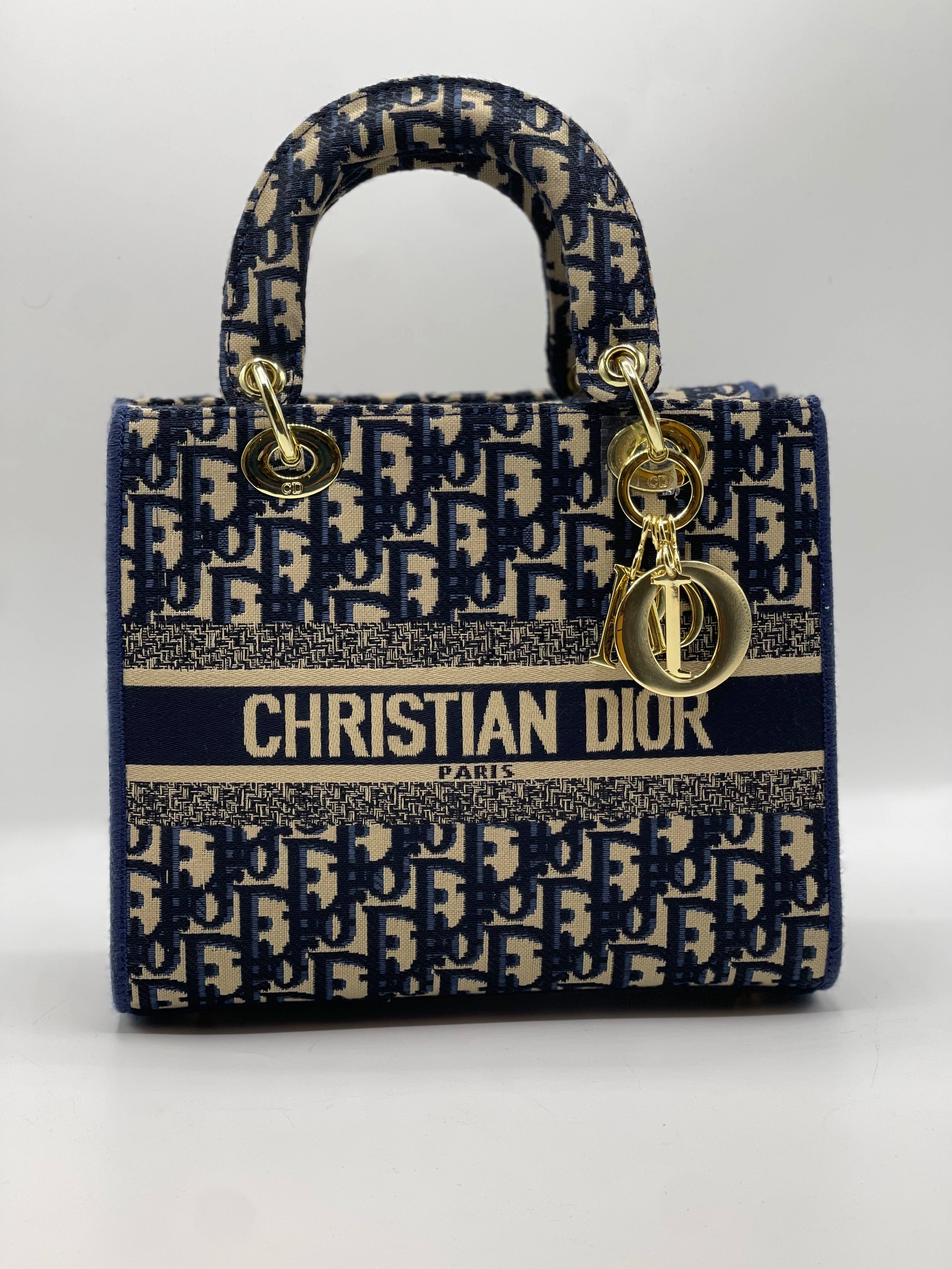 LADY DI HAND BAG - Navy Blue Oblique