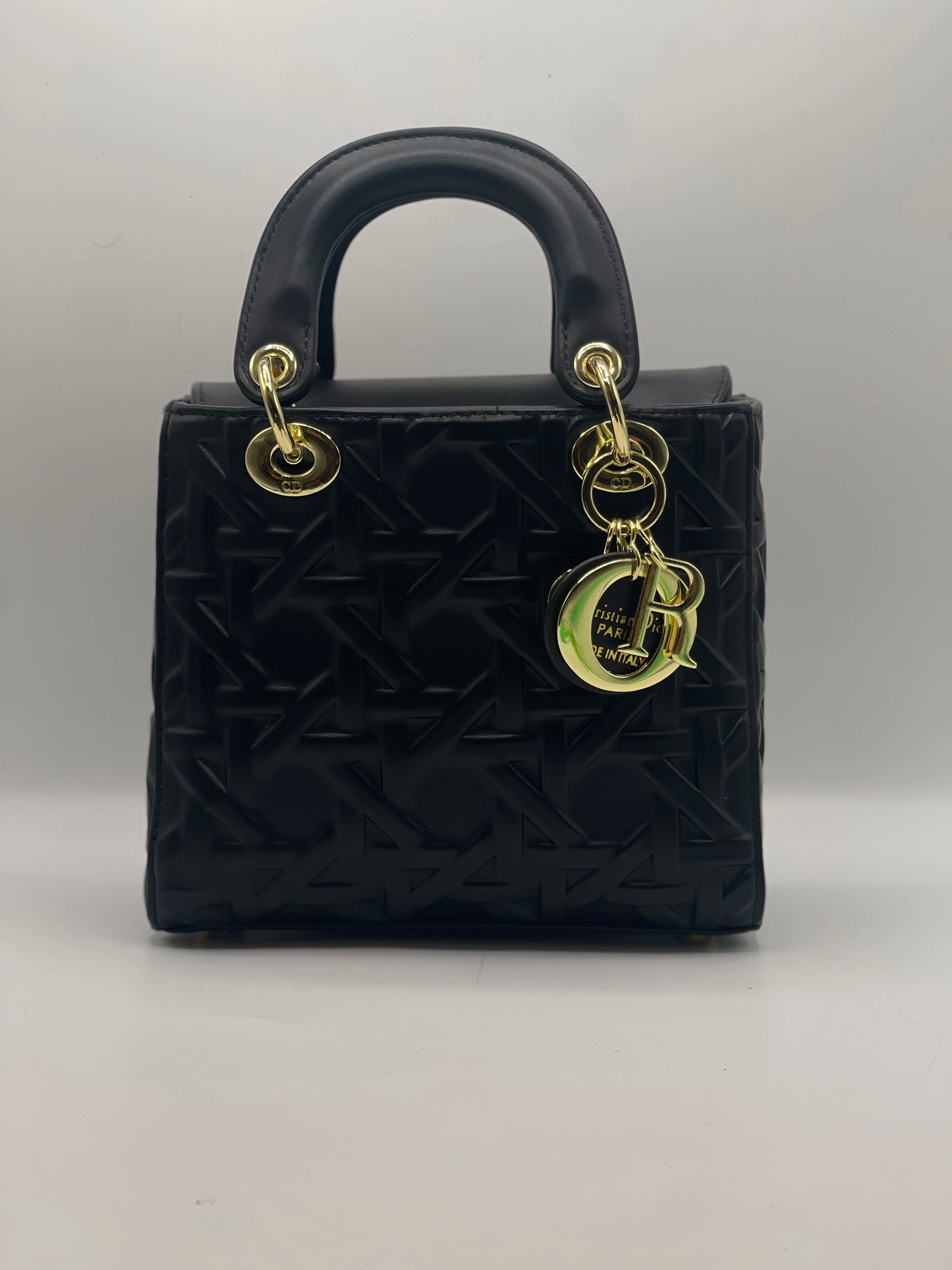 LADY DI HAND BAG - Black Cannage