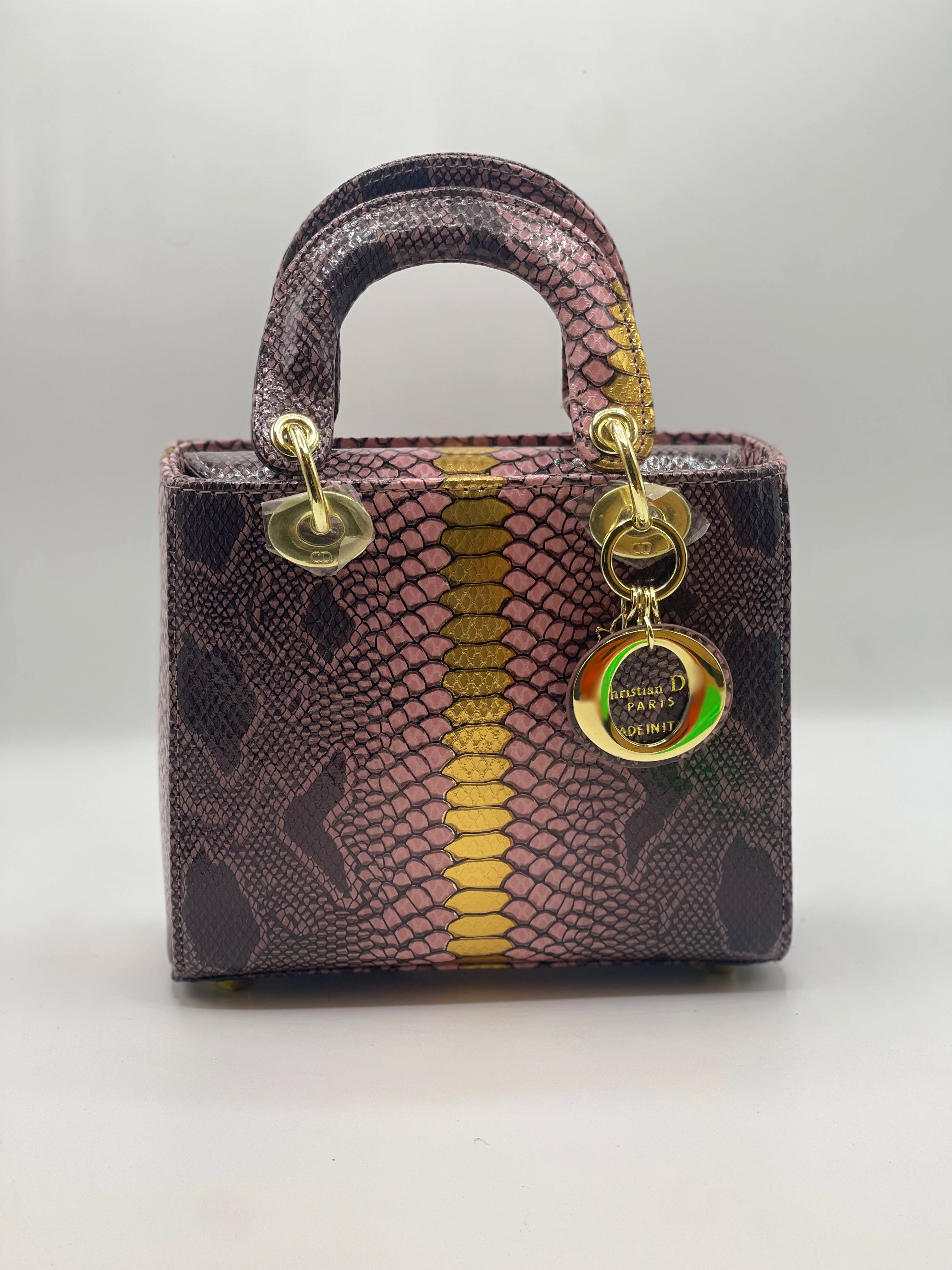 LADY DI HAND BAG - Black & Pink