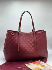 GG MBLEM MEDIUM TOTE BAG Maroon